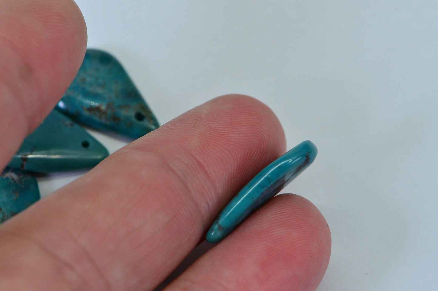 Flat Teardrops Beads Green Turquoise Natural Gemstone Bead Kingman  Beads Jewelry Making 56ct
