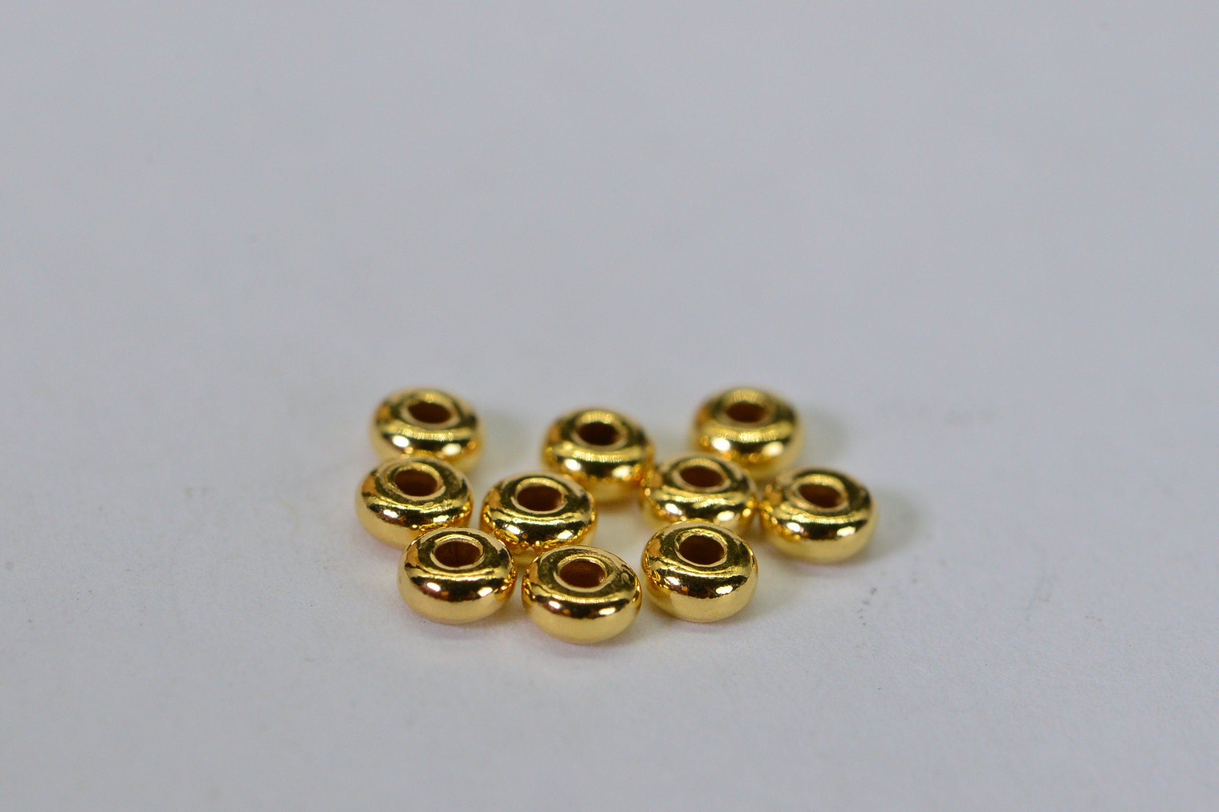 14K Gold Filled Rondelle Beads 3x1.5mm - Jewelry Supply (10pcs)
