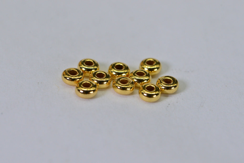 14K Gold Filled Rondelle Beads 3x1.5mm - Jewelry Supply (10pcs)