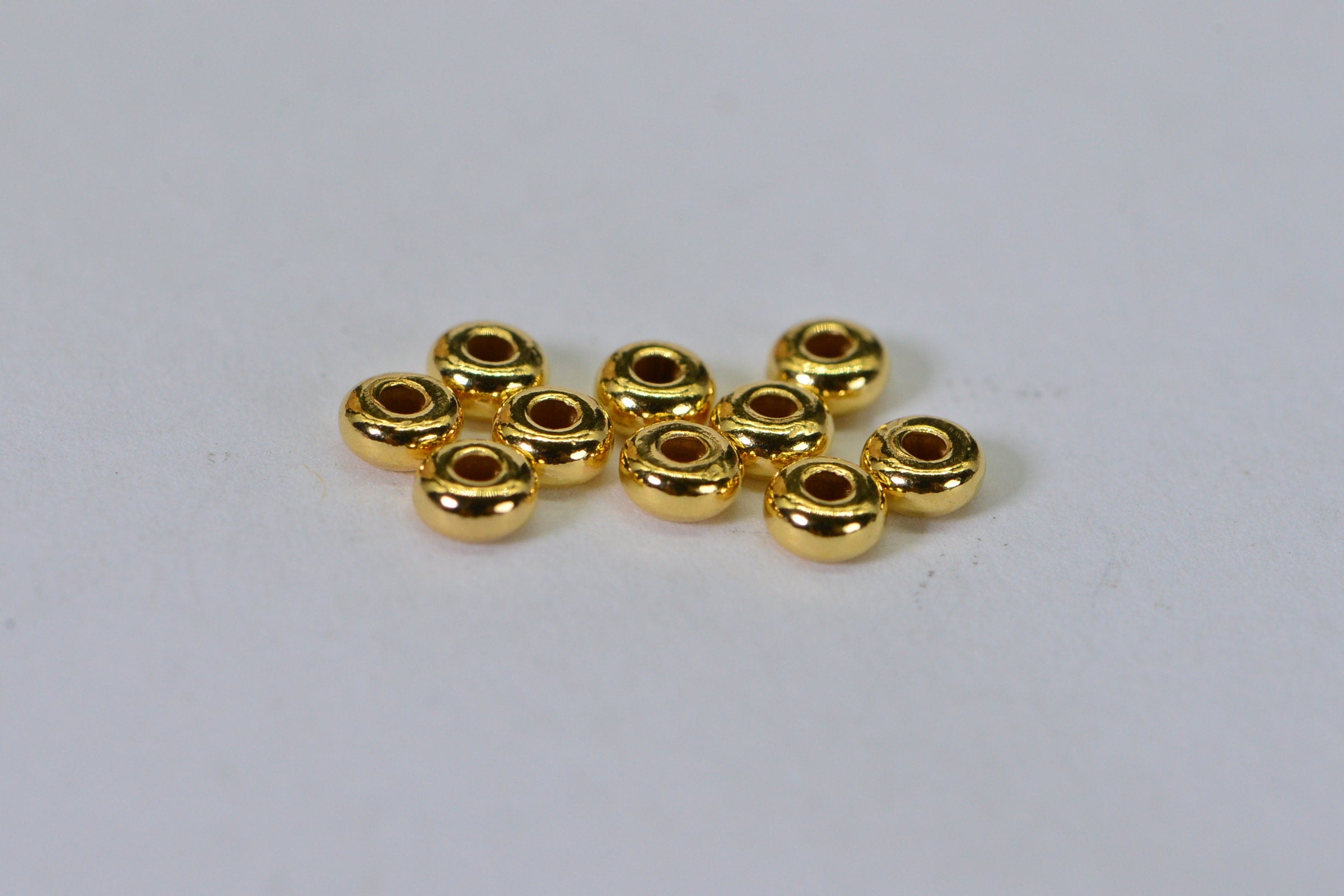 14K Gold Filled Rondelle Beads 3x1.5mm - Jewelry Supply (10pcs)