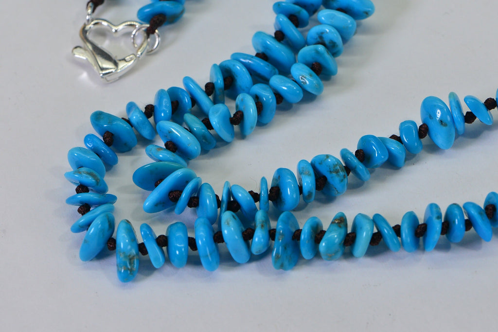 Arizona Turquoise & Oyster Shell Pendant Necklace: Sleeping Beauty Turquoise