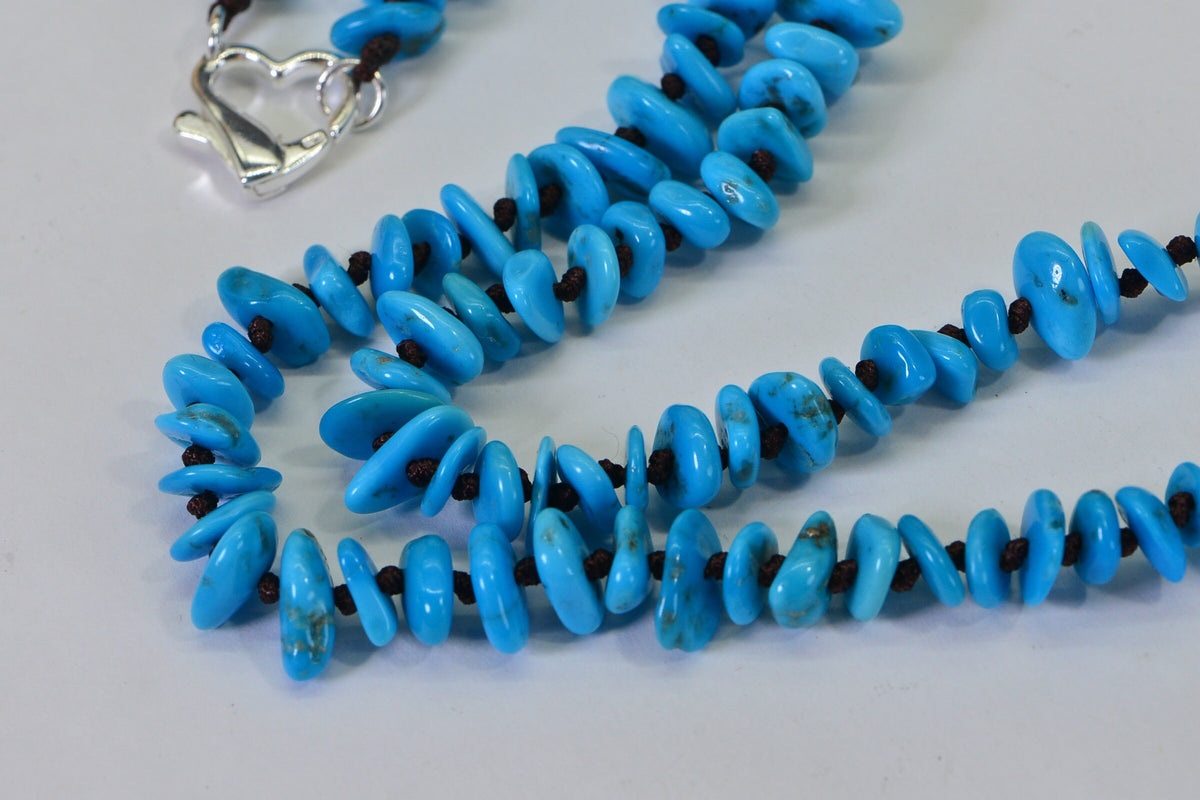 Arizona Turquoise & Oyster Shell Pendant Necklace: Sleeping Beauty Turquoise