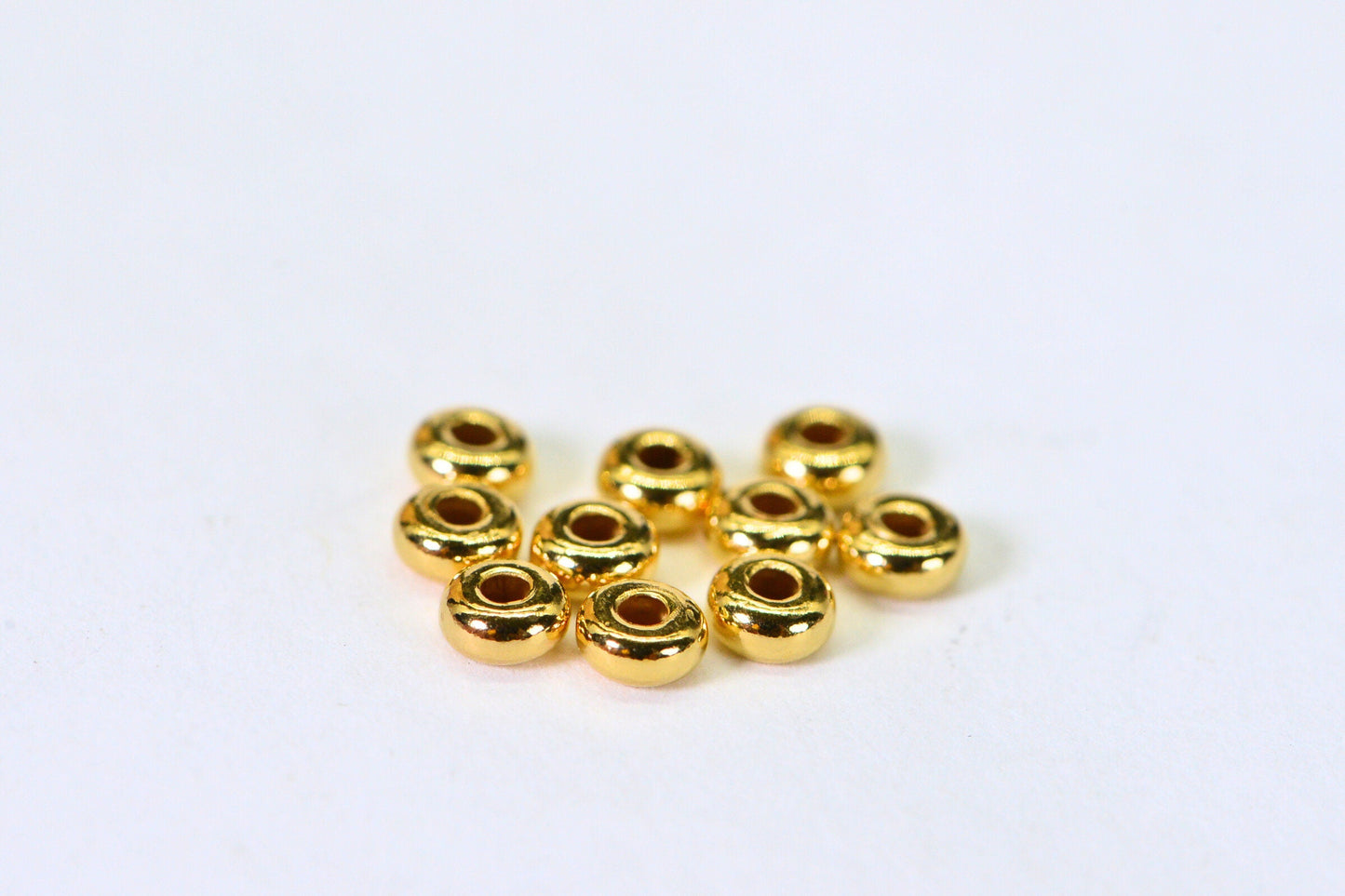 14K Gold Filled Rondelle Beads 3x1.5mm - Jewelry Supply (10pcs)