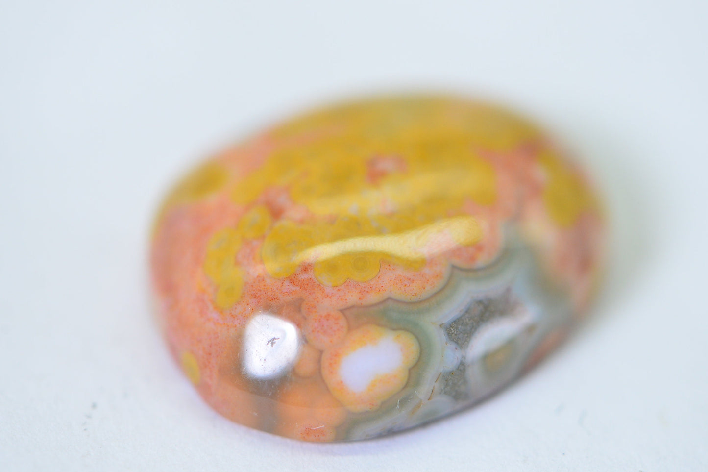 Ocean Jasper Freeform Cabochon: Natural Madagascar Gemstone (17.5x14.75x5.6mm)