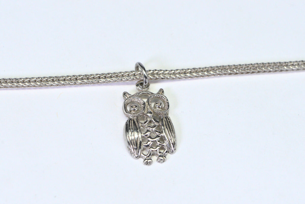 Owl  Bracelet  Charm Solid Sterling Silver 925  Viking Technique Bracelet Vintage Jewelry