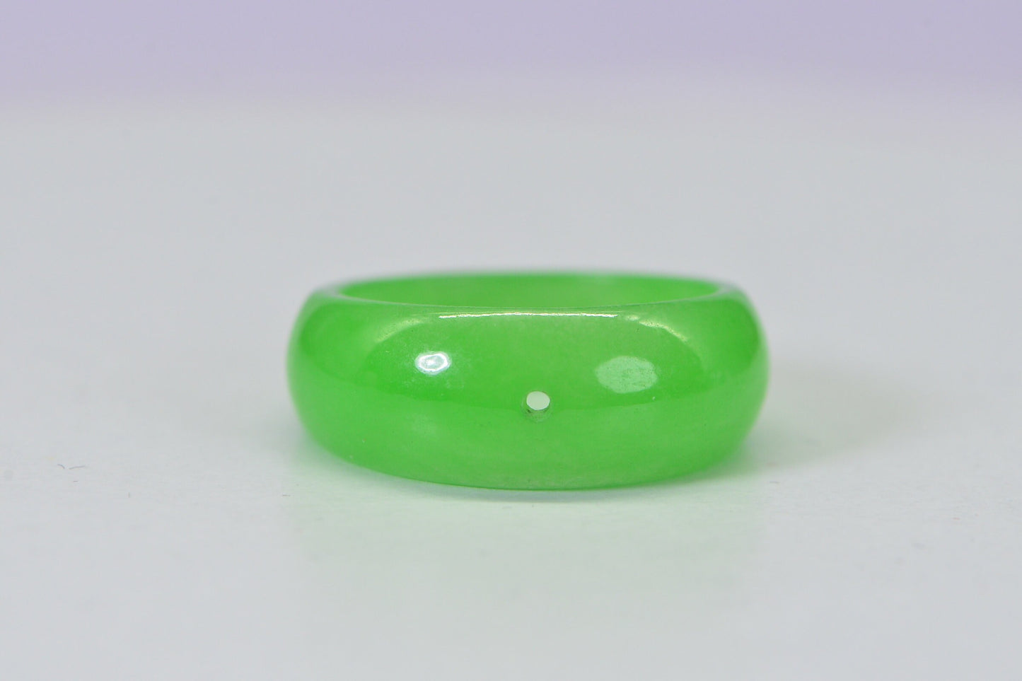Burmese Green Jade Ring Band: Solid Stone Vintage Ring