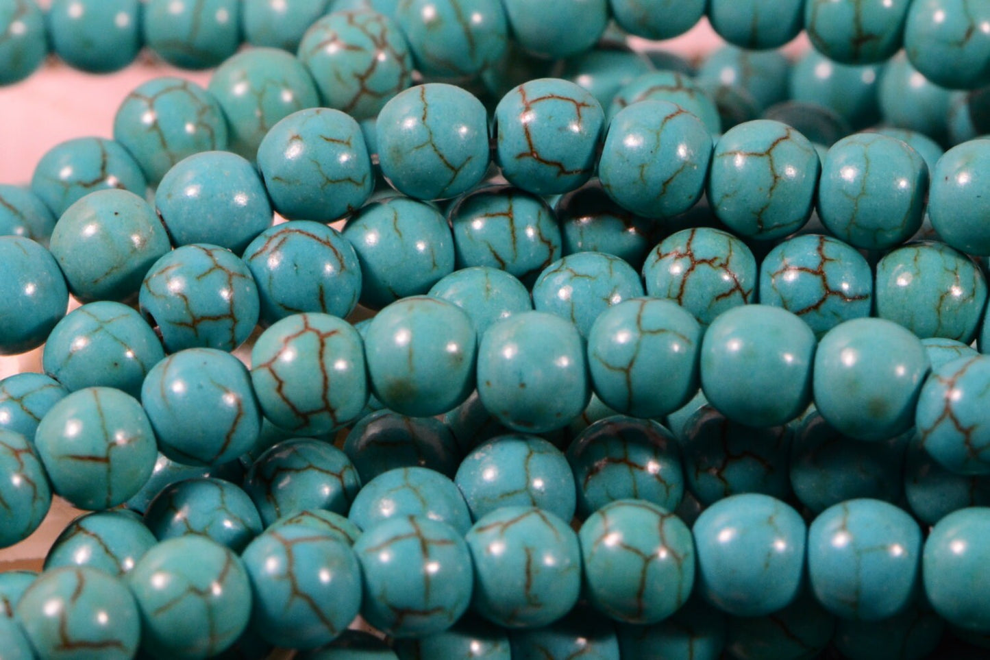 6mm Howlite Round Beads Turquoise Blue Full Strands Gemstone Beads
