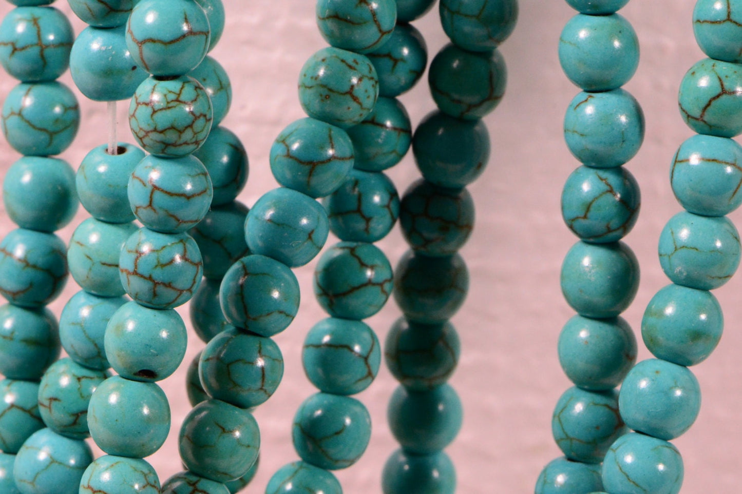 6mm Howlite Round Beads Turquoise Blue Full Strands Gemstone Beads