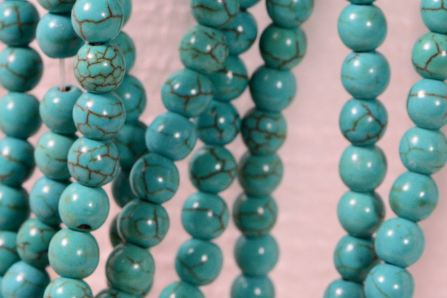 6mm Howlite Round Beads Turquoise Blue Full Strands Gemstone Beads