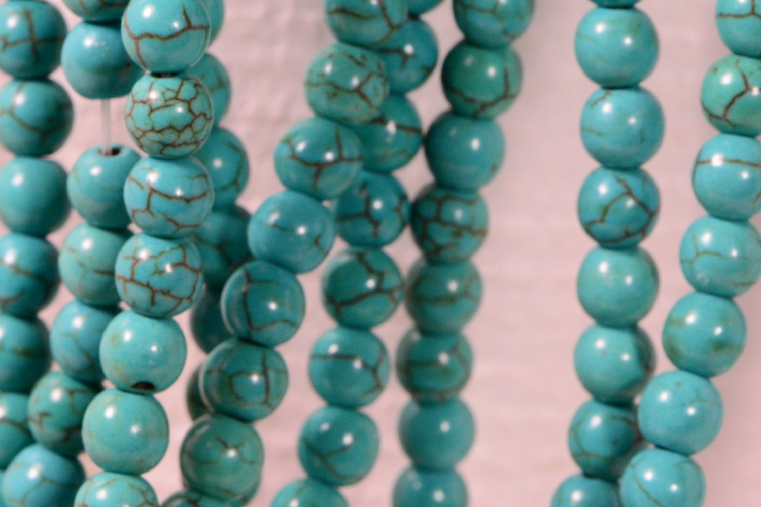 6mm Howlite Round Beads Turquoise Blue Full Strands Gemstone Beads