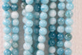 Larimar Quartz 6 mm Blue Natural Gemstone Beads Jewelry Making Supplies Full Strand