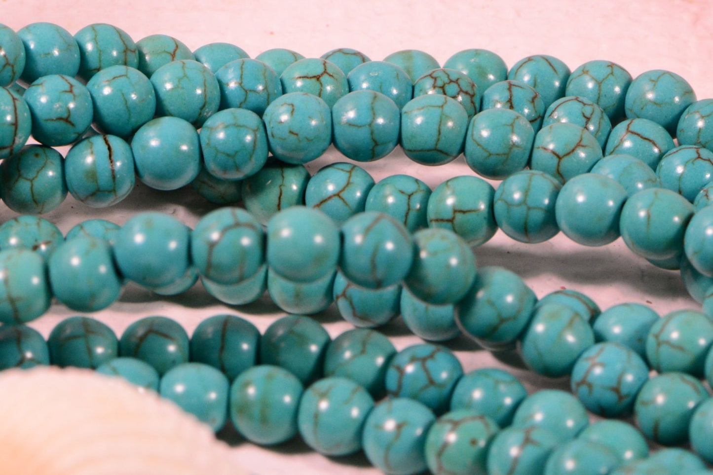 6mm Howlite Round Beads Turquoise Blue Full Strands Gemstone Beads