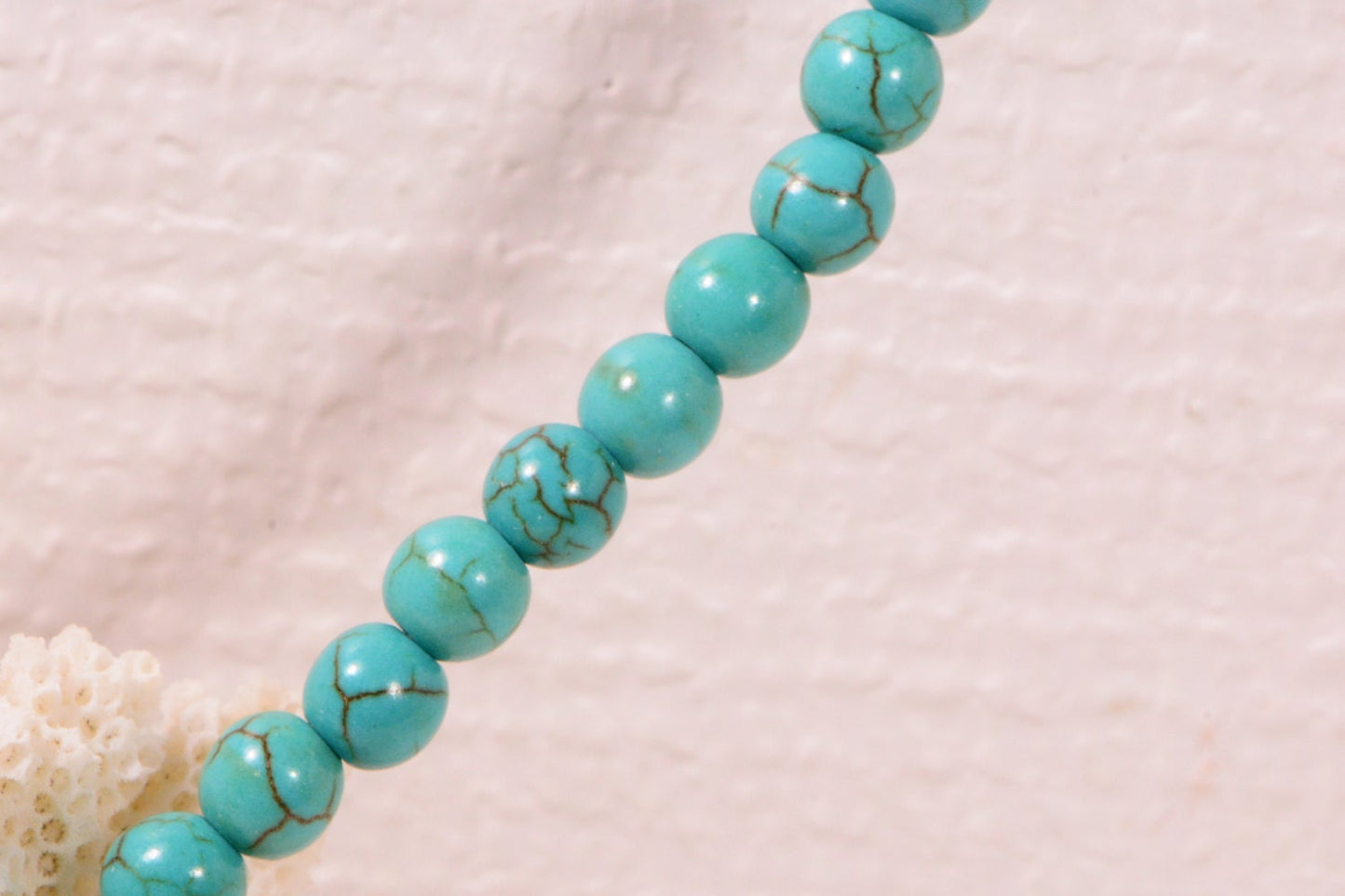 6mm Howlite Round Beads Turquoise Blue Full Strands Gemstone Beads