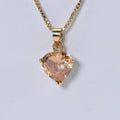 Simulated Yellow Diamond Heart Pendant: 14K Gold Vermeil Necklace