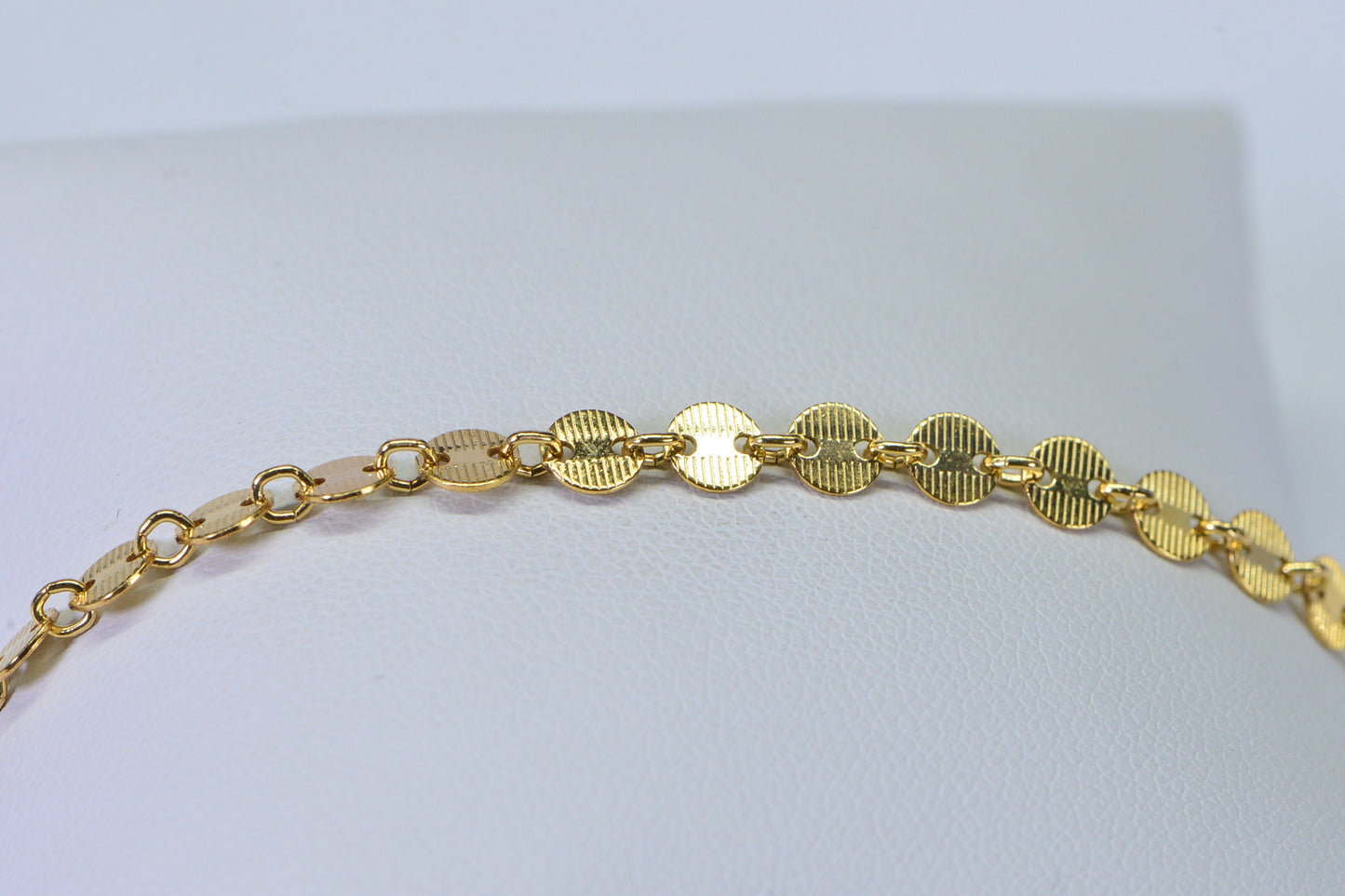 14K Yellow Gold Filled Coin Bracelet: Dainty Layering Chain