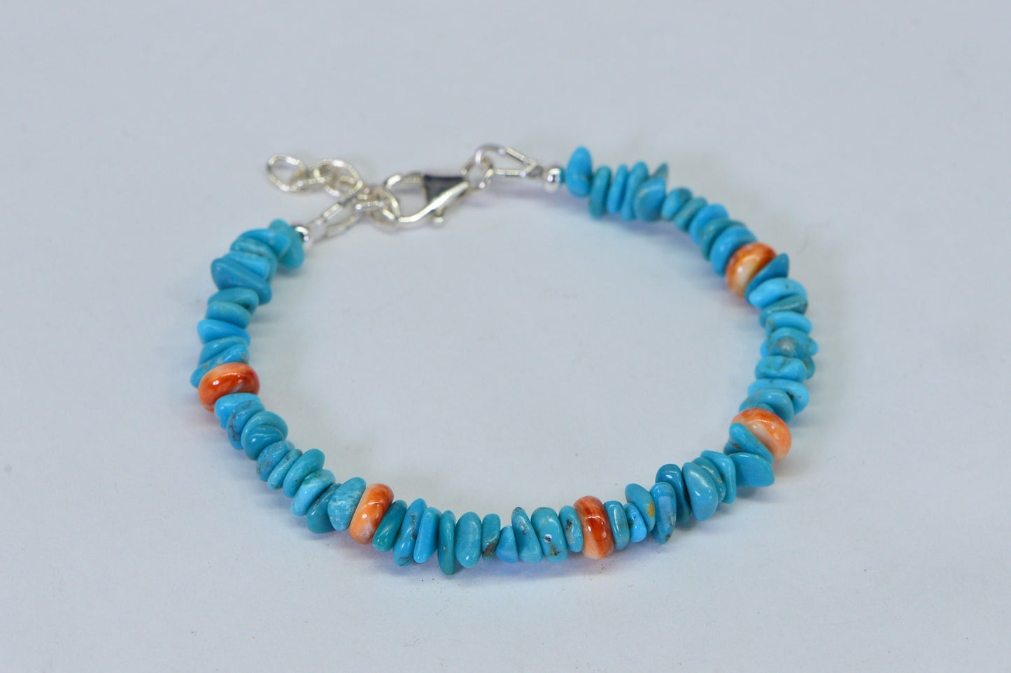 Sleeping Beauty Turquoise & Oyster Shell Bracelet - Sterling Silver