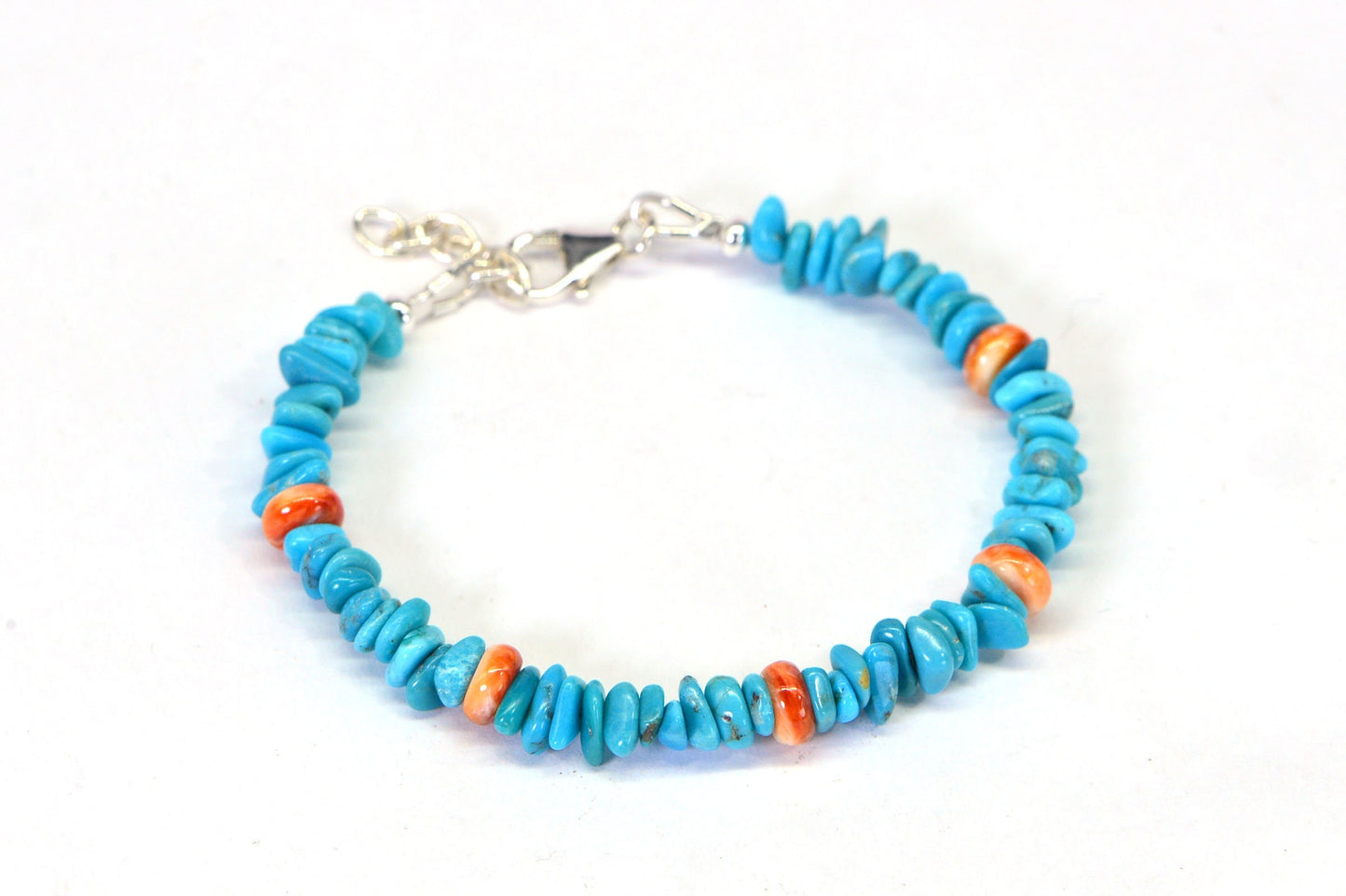 Sleeping Beauty Turquoise & Oyster Shell Bracelet - Sterling Silver