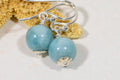 Larimar Quartz Dangle Earrings: Gemstone Bridesmaid Jewelry