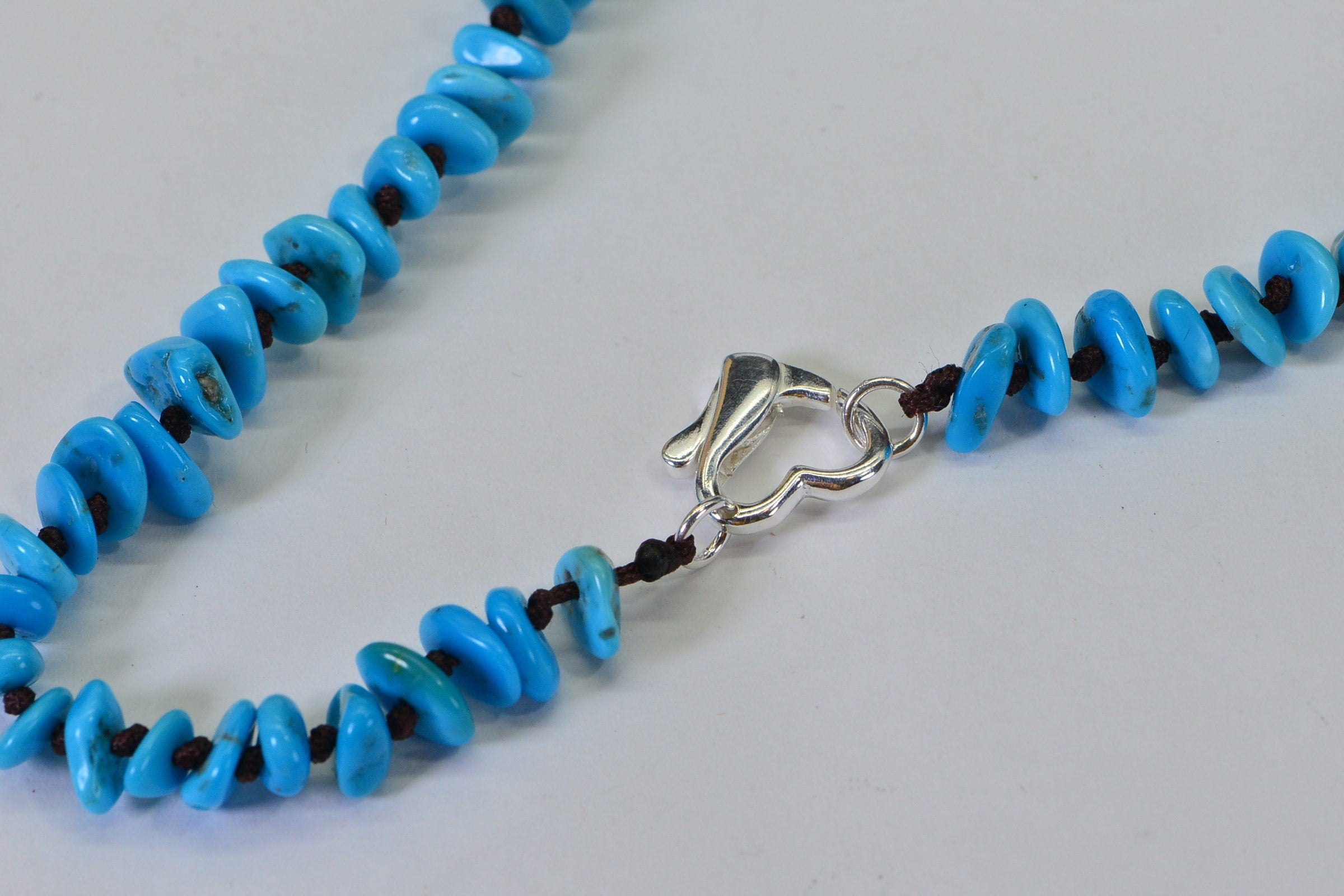 Arizona Turquoise & Oyster Shell Pendant Necklace: Sleeping Beauty Turquoise