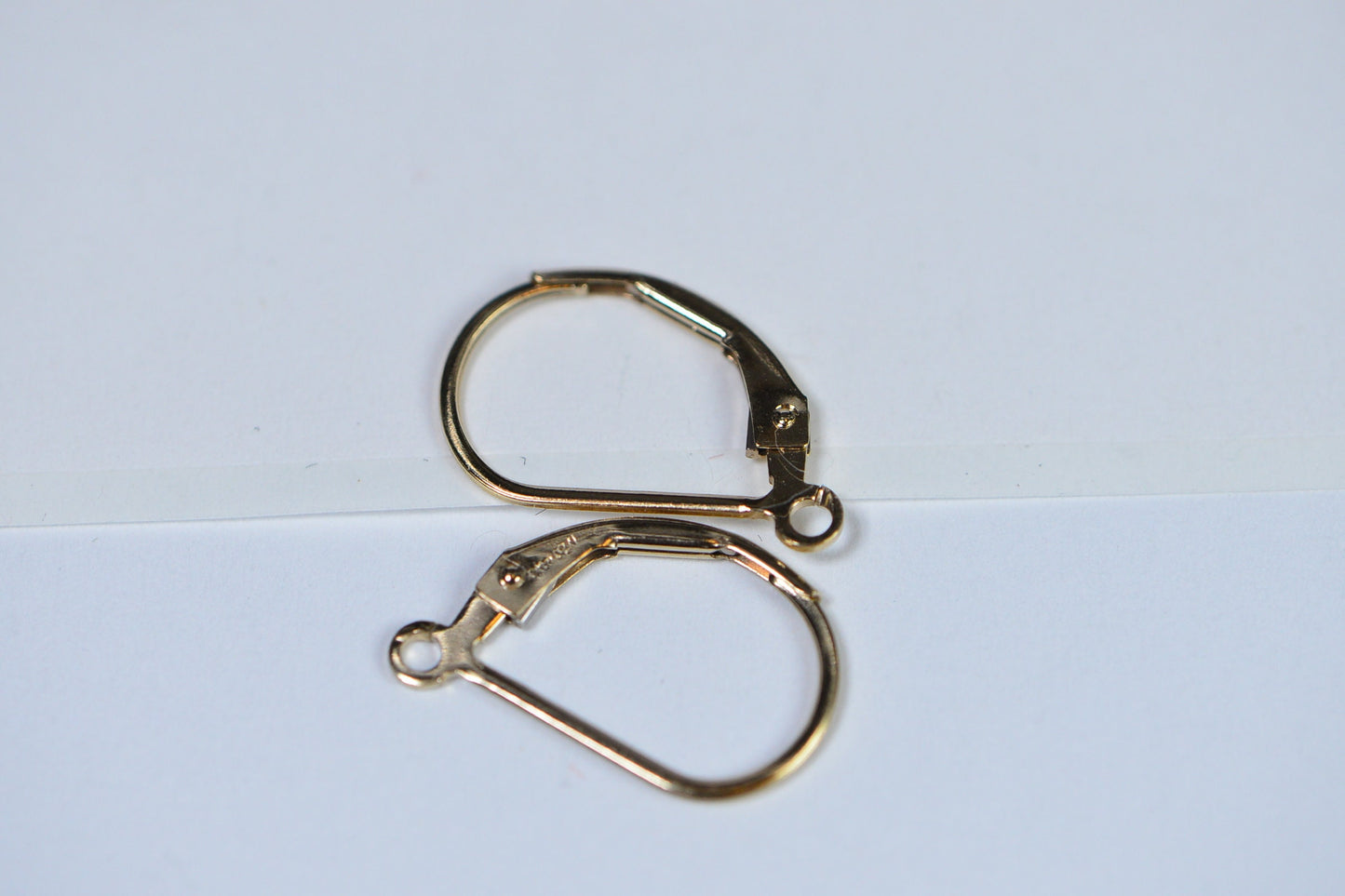 14K Gold Filled Plain Lever Back Ear Wire with Open Ring One Pair Earrings