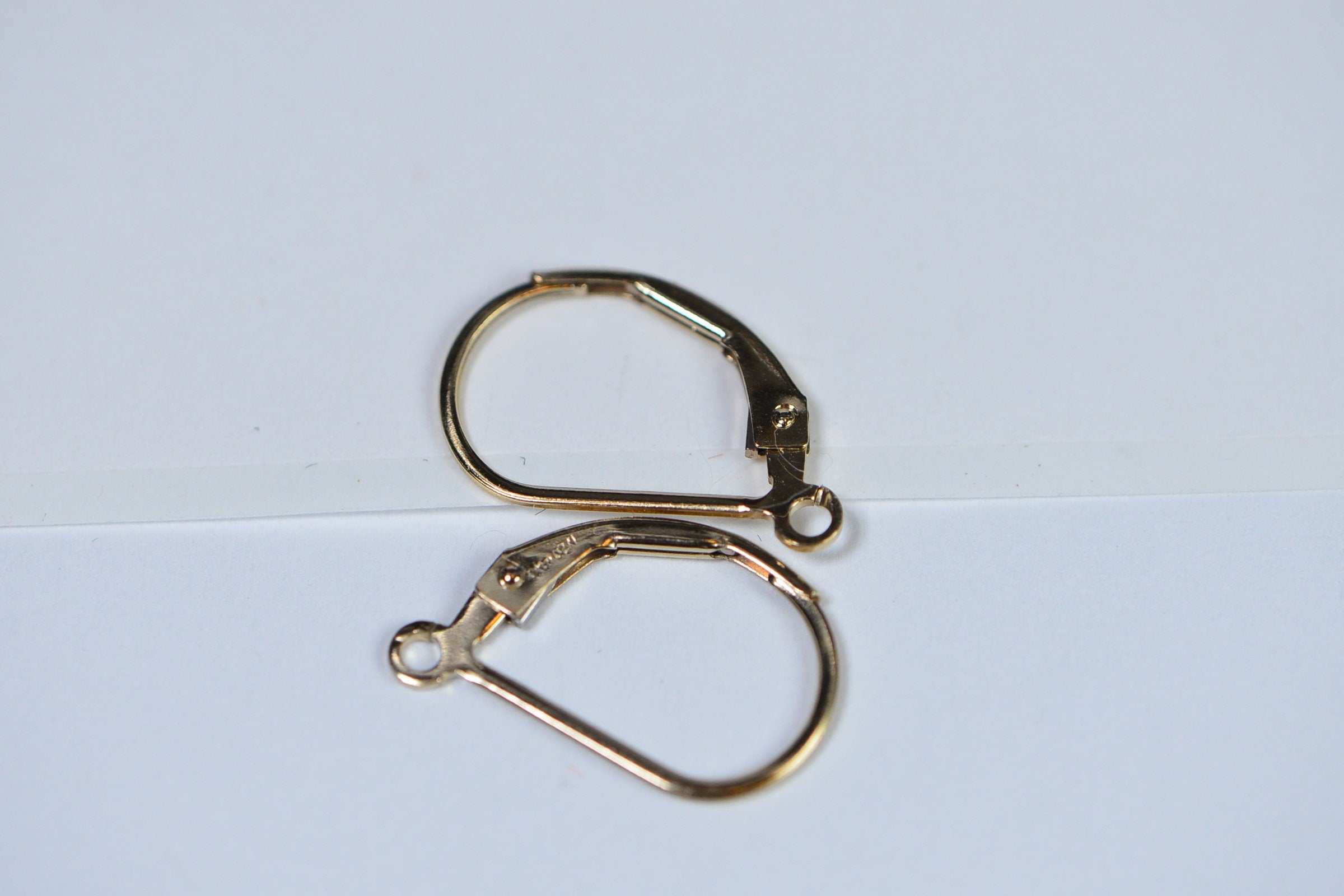 14K Gold Filled Plain Lever Back Ear Wire with Open Ring One Pair Earrings