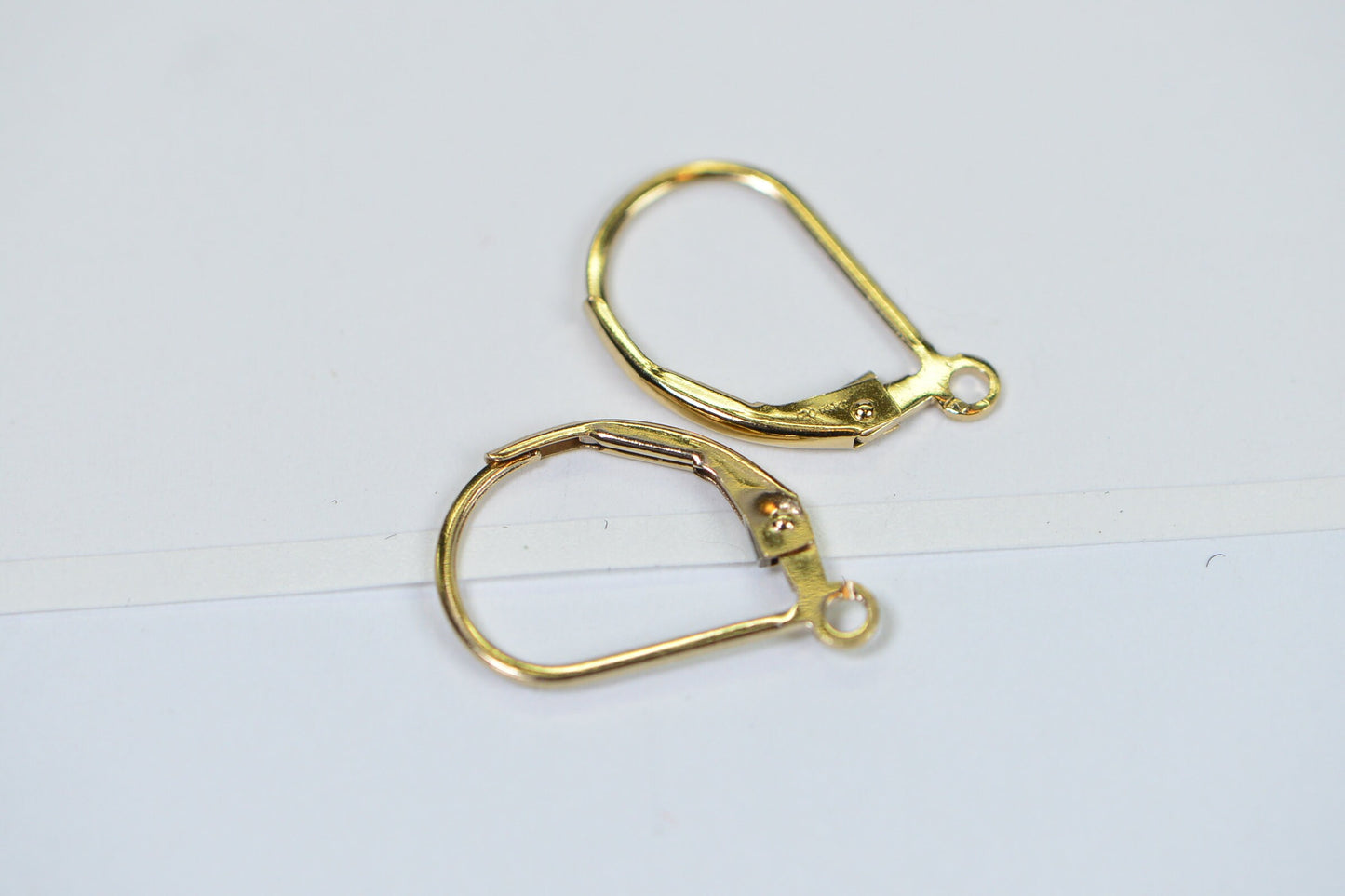 14K Gold Filled Plain Lever Back Ear Wire with Open Ring One Pair Earrings