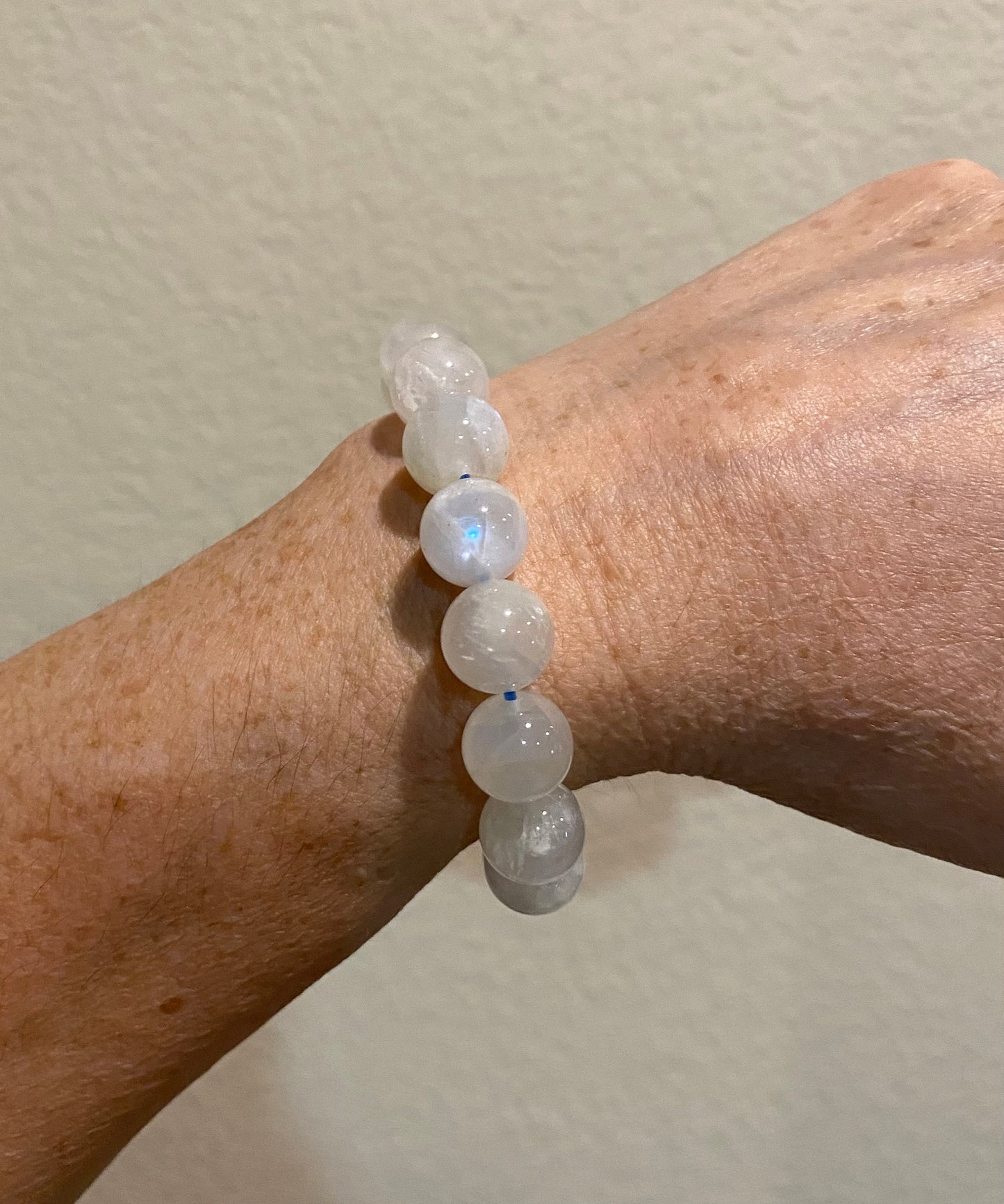 12mm Moonstone Bracelet Round Smooth Beads Crystal Healing Bracelet