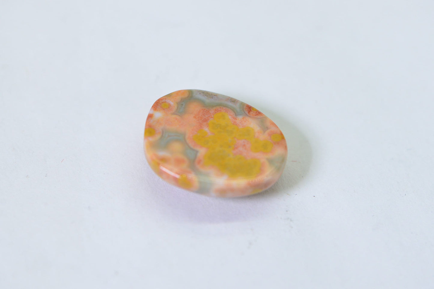 Ocean Jasper Freeform Cabochon: Natural Madagascar Gemstone (17.5x14.75x5.6mm)