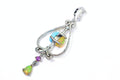 Vintage Sterling Silver Teardrop Pendant: Ethiopian Opal & Sleeping Beauty Turquoise