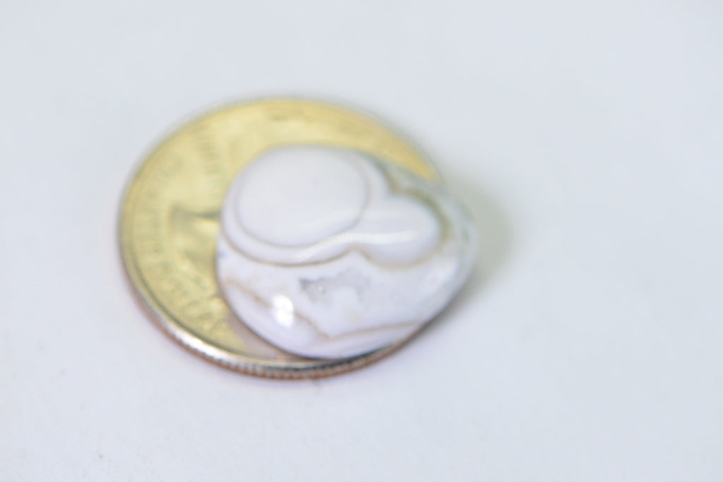 Ocean Jasper Cabochon: White & Green Gemstone, 12.75ct (18.5X17.5X5mm)