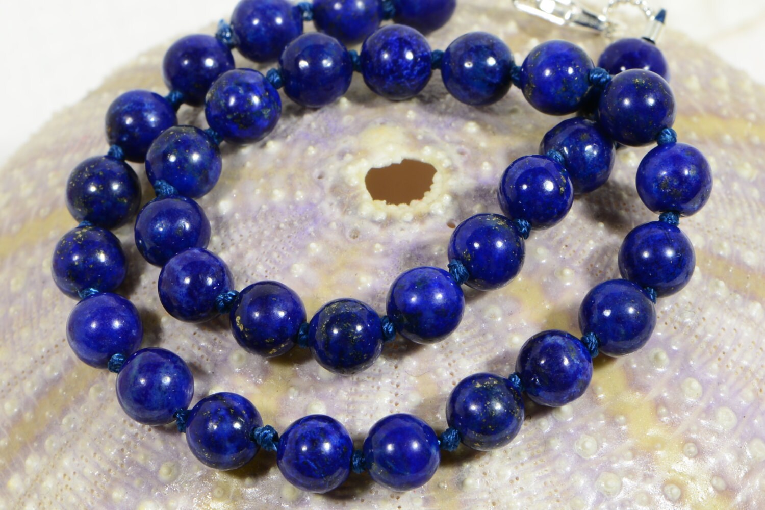 Lapis Lazuli Knotted Anklet Beaded Bracelet Mala Jewelry