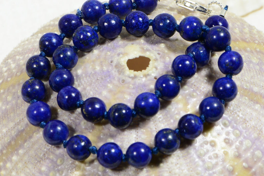 Lapis Lazuli Knotted Anklet Beaded Bracelet Mala Jewelry
