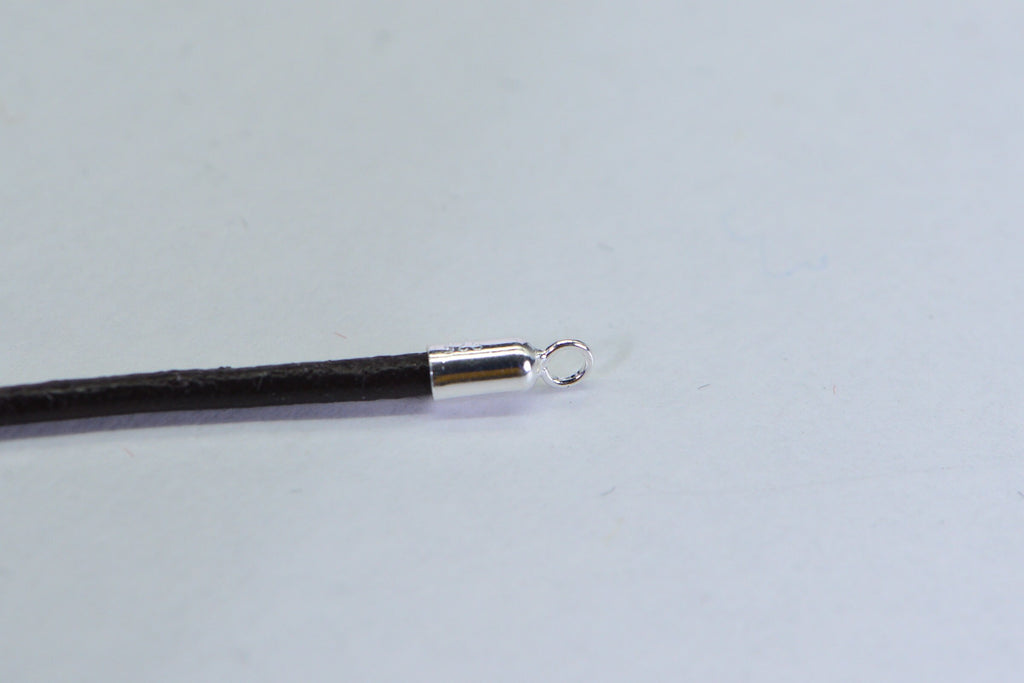 Ends Cap Sterling Silver 925 2mm Inner Diameter Long Cord Ends Crimp Tube