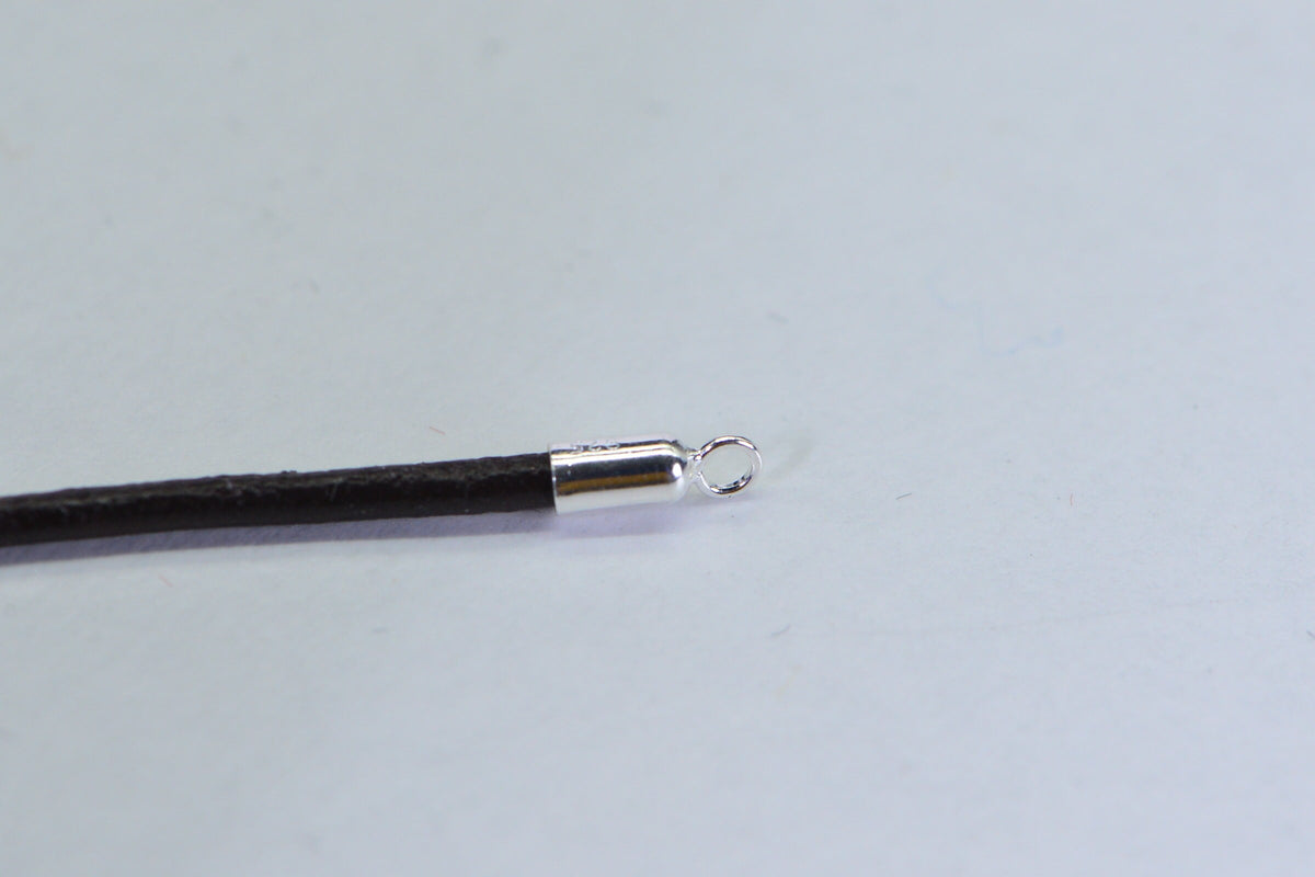 Ends Cap Sterling Silver 925 2mm Inner Diameter Long Cord Ends Crimp Tube
