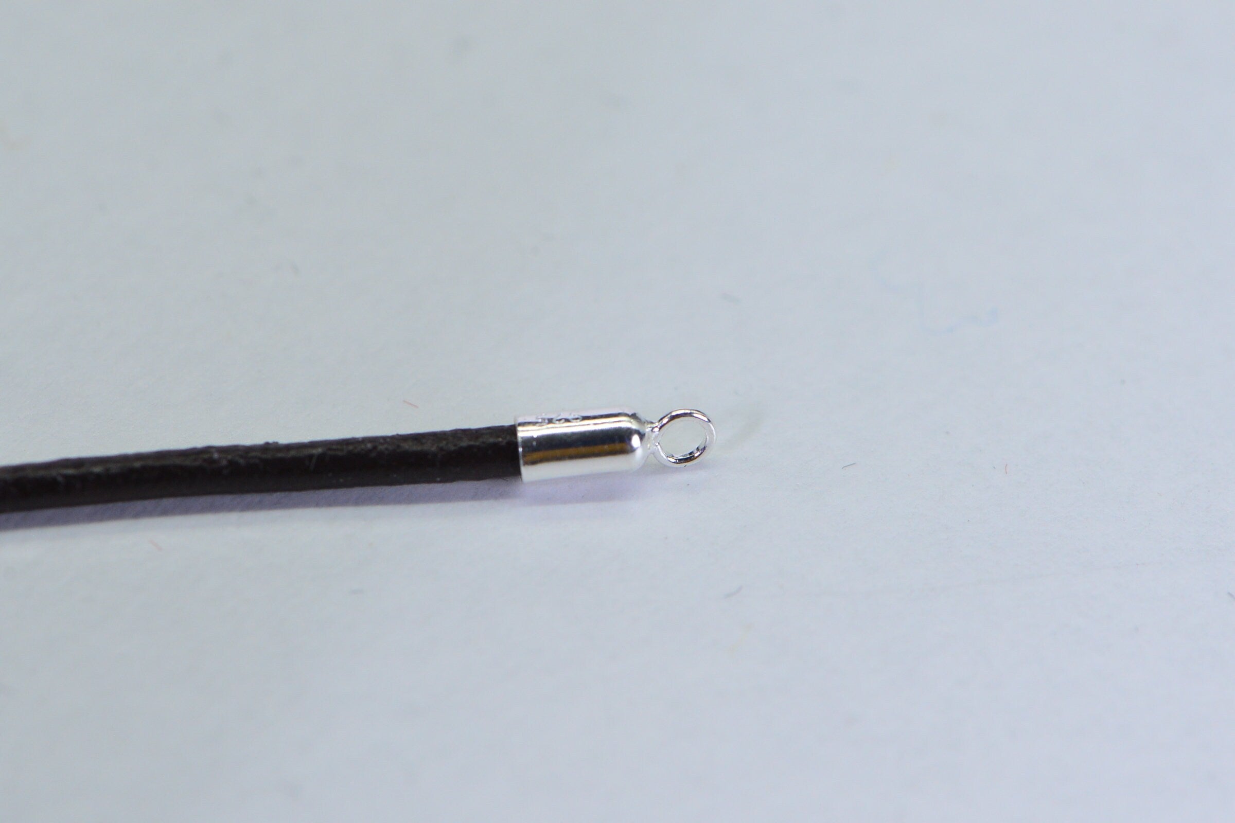 Ends Cap Sterling Silver 925 2mm Inner Diameter Long Cord Ends Crimp Tube