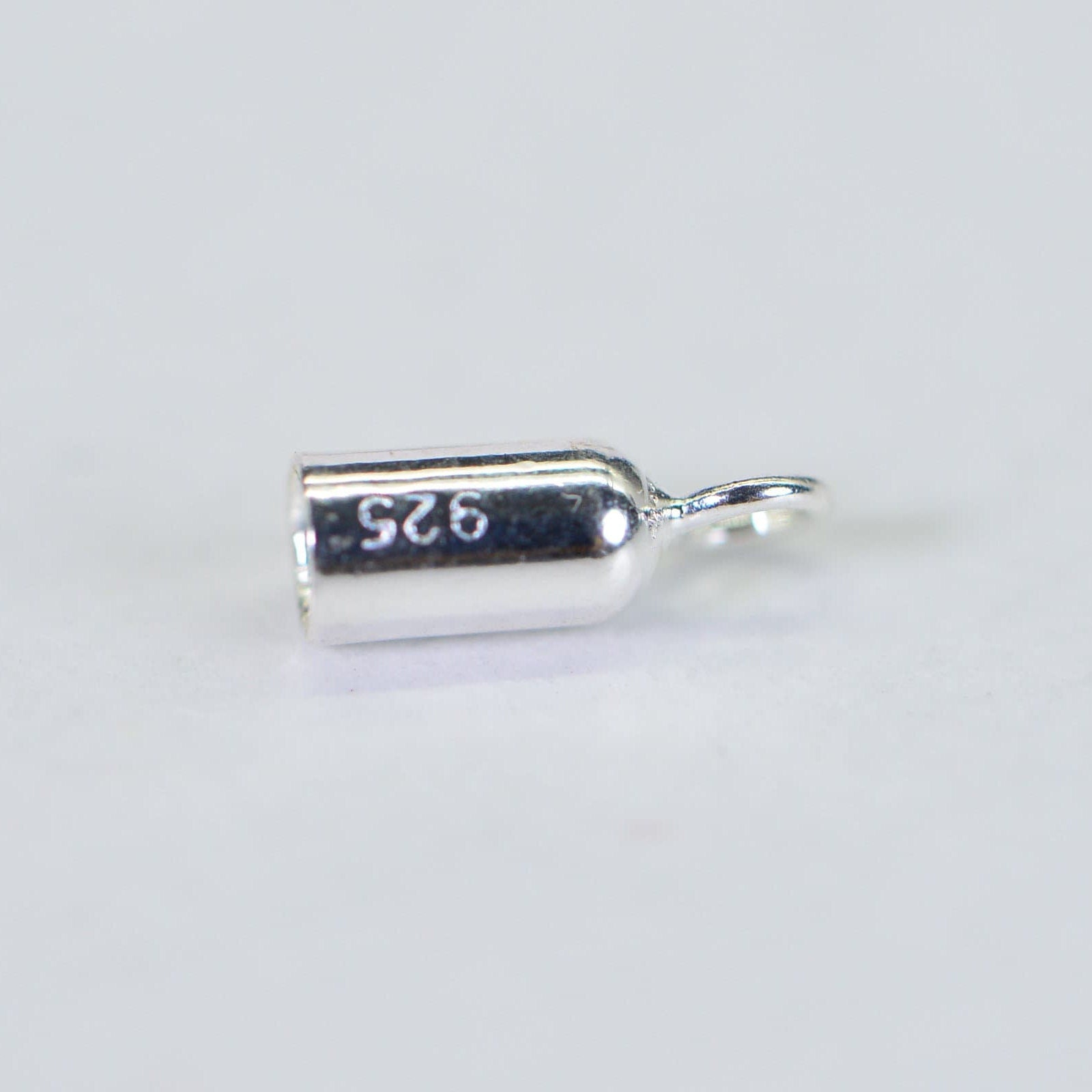 Ends Cap Sterling Silver 925 2mm Inner Diameter Long Cord Ends Crimp Tube