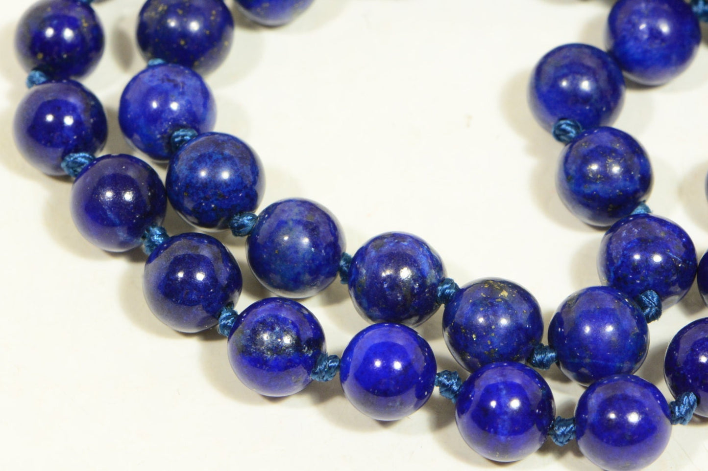 Knotted Lapis Lazuli Bracelet, AAA Gemstone Beads, Sterling Silver Clasp