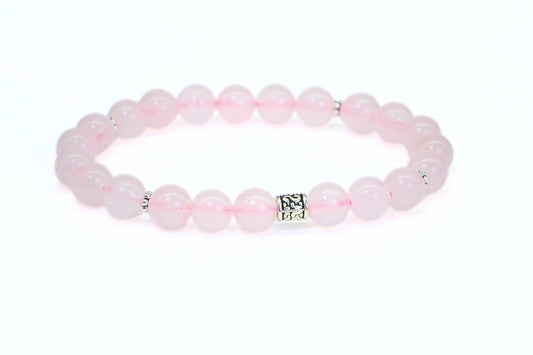 Rose Quartz Bracelet: 8mm Crystal Healing Energy Bracelet