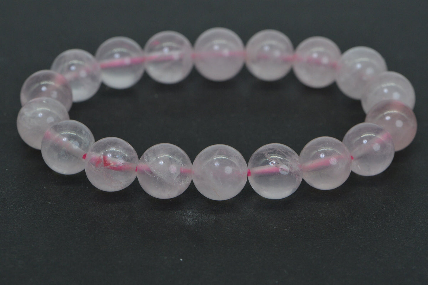 10mm Rose Quartz Crystal Bracelet: Hand-Crafted Healing Energy
