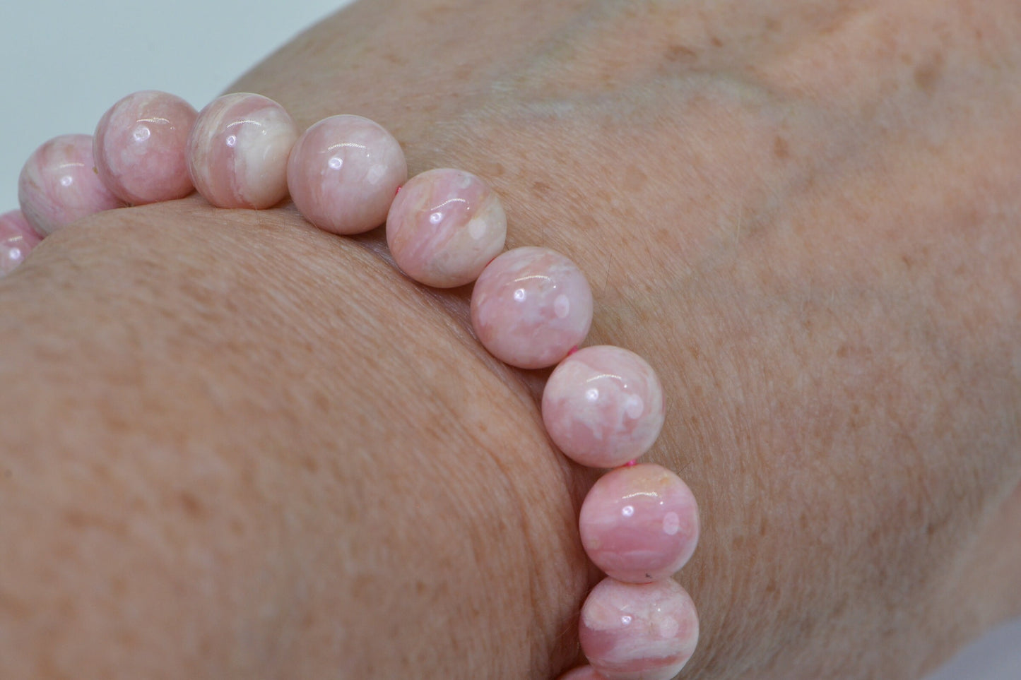 AAA Peruvian Pink Opal Bracelet, 10mm Gemstone Healing Crystal