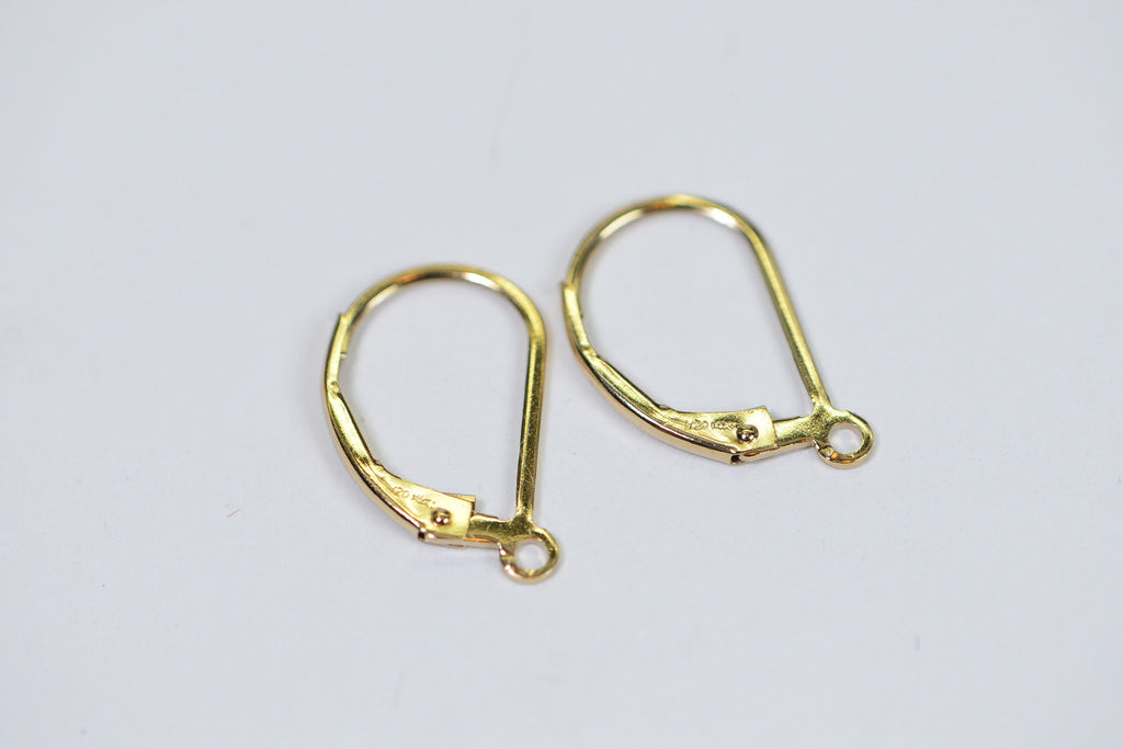 14K Gold Filled Plain Lever Back Ear Wire with Open Ring One Pair Earrings
