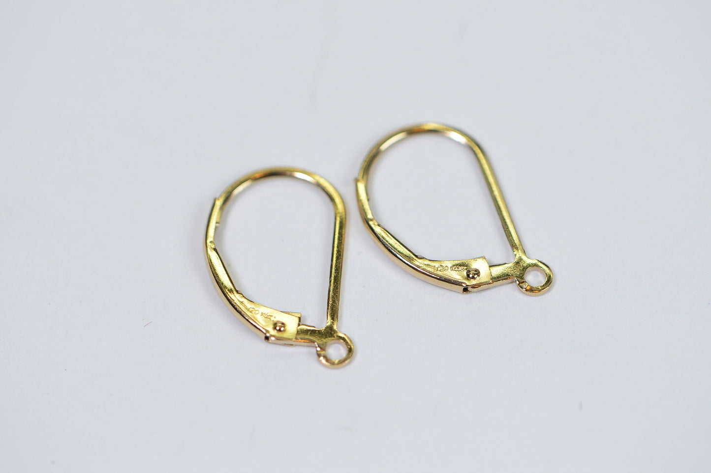 14K Gold Filled Plain Lever Back Ear Wire with Open Ring One Pair Earrings
