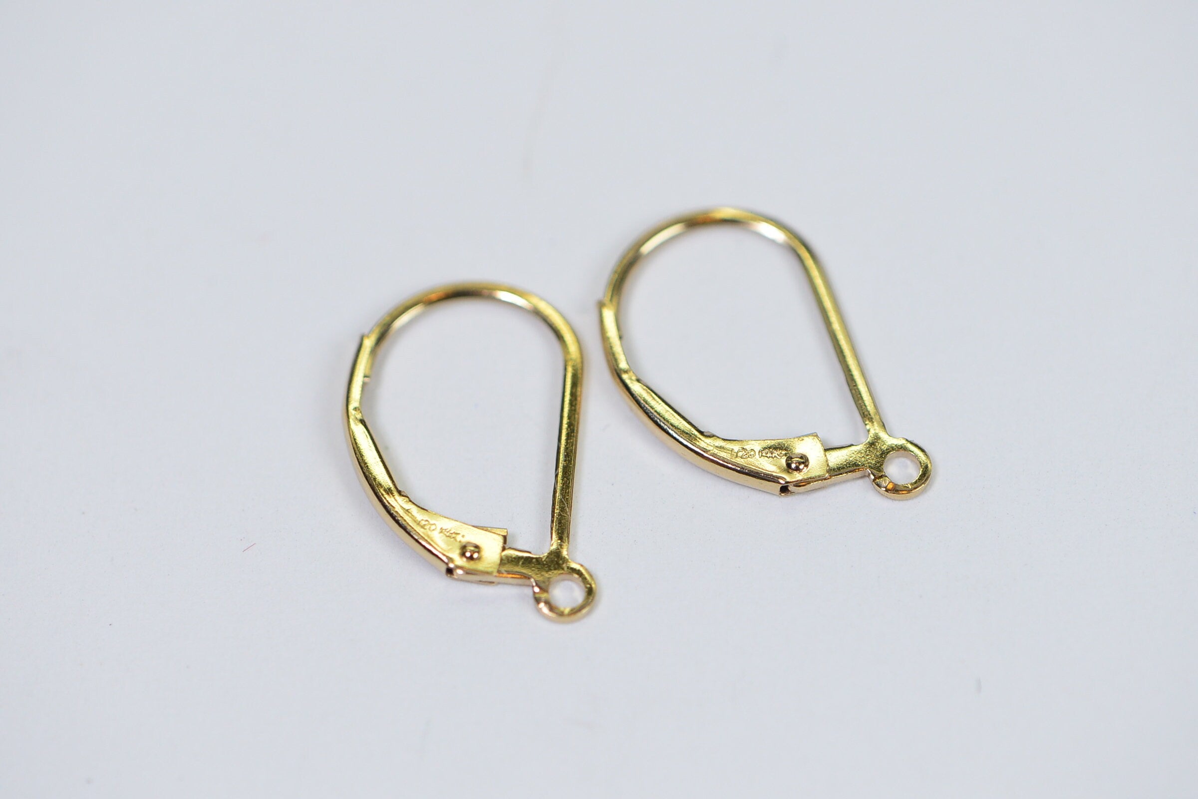 14K Gold Filled Plain Lever Back Ear Wire with Open Ring One Pair Earrings