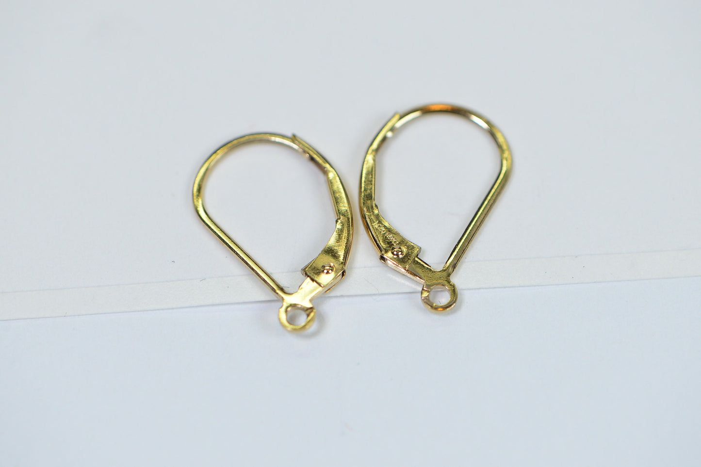 14K Gold Filled Plain Lever Back Ear Wire with Open Ring One Pair Earrings