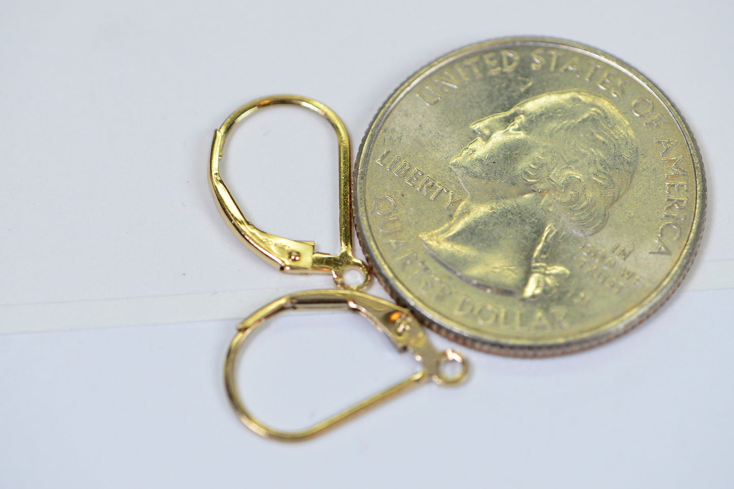 14K Gold Filled Plain Lever Back Ear Wire with Open Ring One Pair Earrings