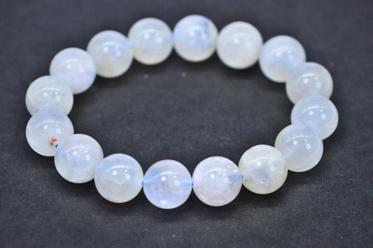 12mm Moonstone Bracelet Round Smooth Beads Crystal Healing Bracelet