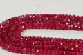 Ruby 3x2mm 6" inch Strand Faceted Rondelles Natural Gemstone Beads Jewelry Making Supplies