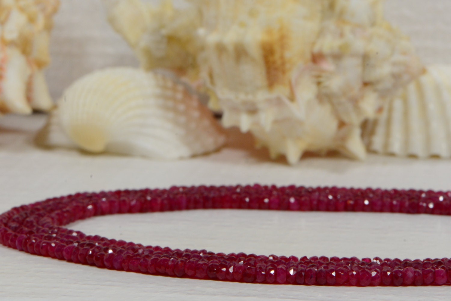 Ruby 3x2mm 6" inch Strand Faceted Rondelles Natural Gemstone Beads Jewelry Making Supplies