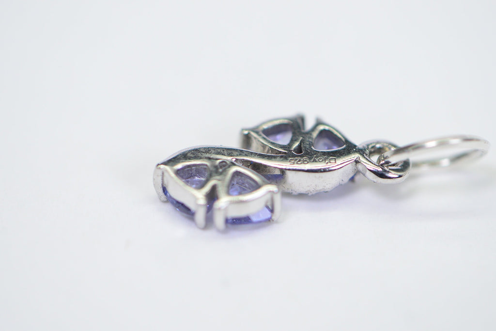 Trillion Tanzanite Charm: Dainty Sterling Silver Pendant, December Birthstone