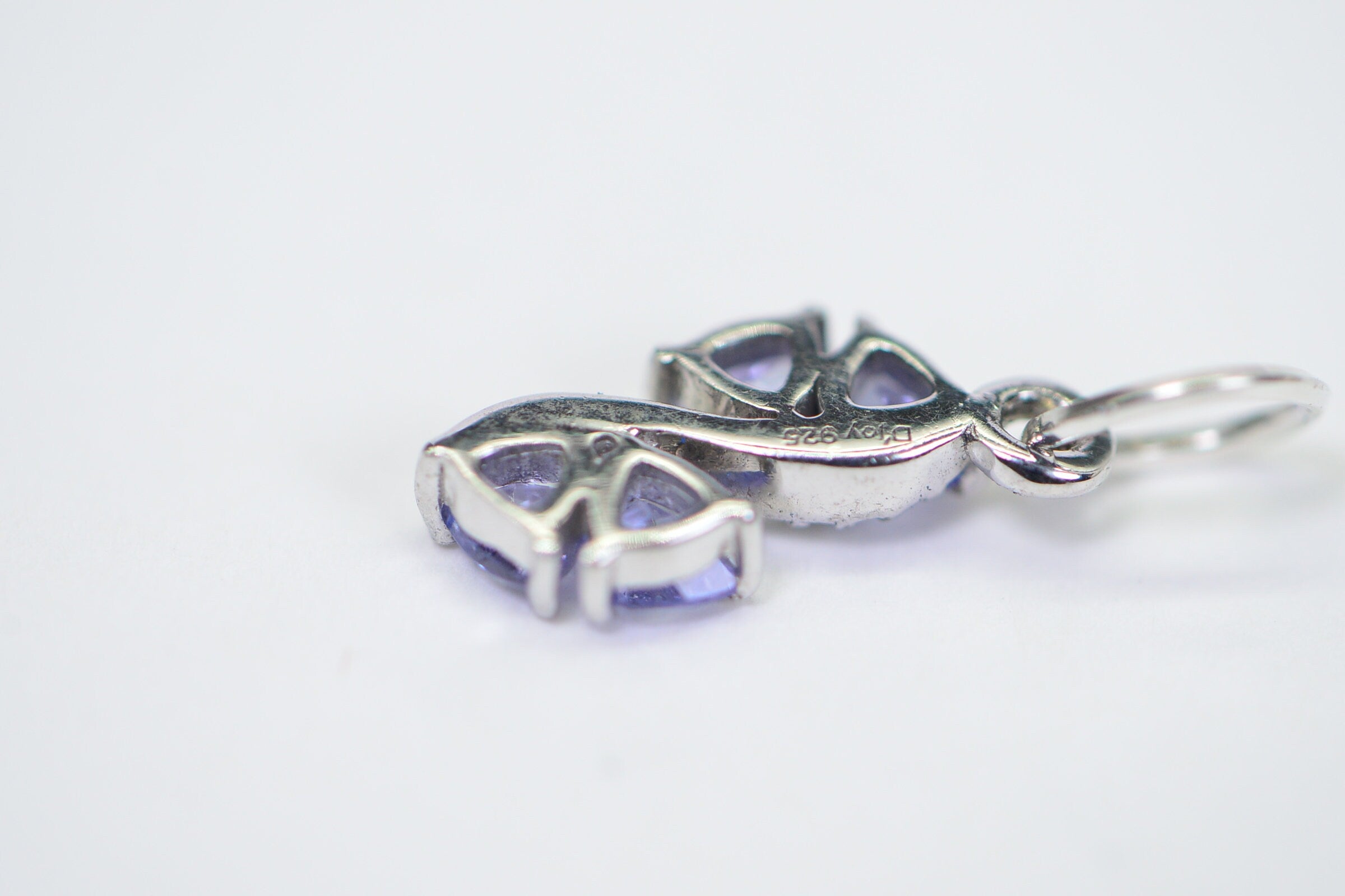 Trillion Tanzanite Charm: Dainty Sterling Silver Pendant, December Birthstone